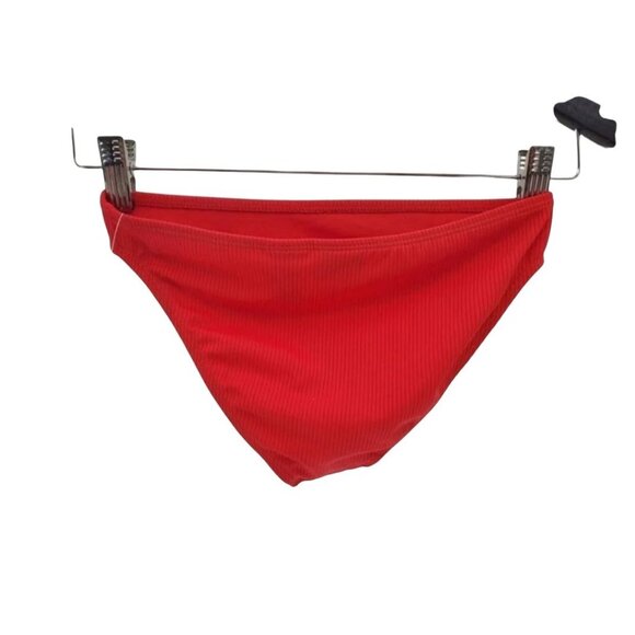 CALIFORNIA WAVES Bikini Bottom RED Ribbed Hipster Swimwear Bathing Suit XS - Picture 9 of 10